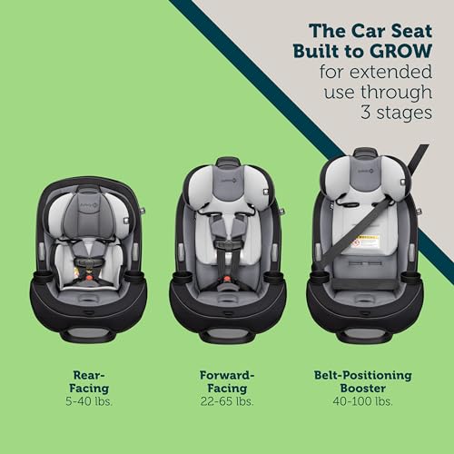 Safety 1st Grow and Go All-in-One Convertible Car Seat, Rear Facing Car Seat 5-40 lbs, Forward Facing Car 30–65 lbs, High Back Booster Seat 40-100 lbs, High Street