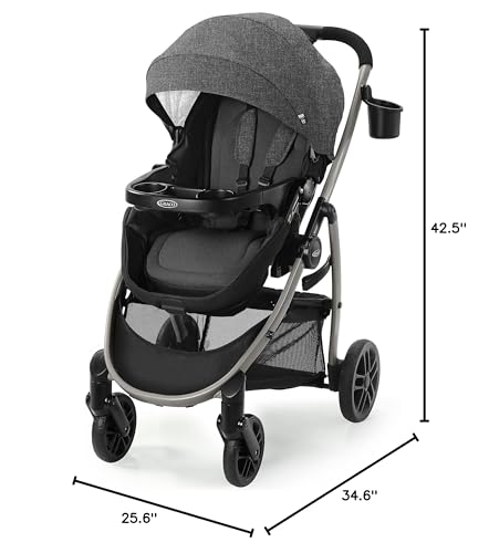 Graco Modes Pramette Travel System | Stroller & Car Seat Combo | 3-in-1 Stroller Modes | Includes Graco SnugRide 35 Infant Car Seat | Ellington