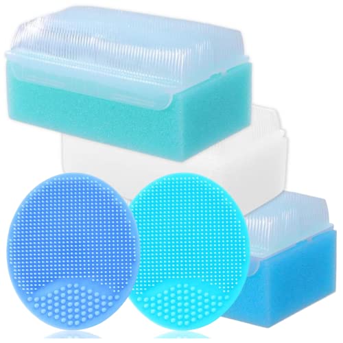 Cradle Cap Brush for Babies - Baby Sponge for Bathing Newborn Bath Essentials | Baby Brush and Comb Set Newborn - Cradle Cap Treatment | Baby Bath Sponges for Newborns (5-Pack)