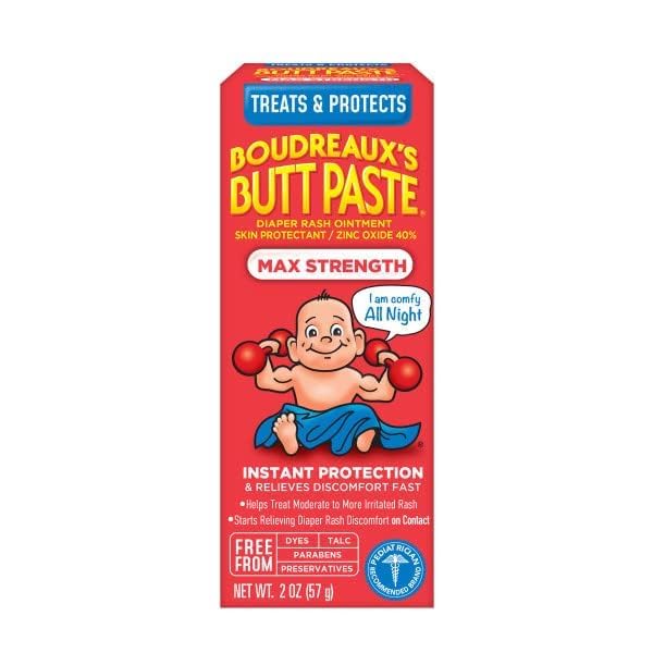 Boudreaux's Butt Paste Maximum Strength Diaper Rash Cream, Ointment for Baby, 2 oz Tube & 14 oz Jar