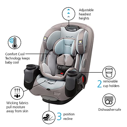 Safety 1st Grow and Go All-in-One Convertible Car Seat, Rear Facing Car Seat 5-40 lbs, Forward Facing Car 30–65 lbs, High Back Booster Seat 40-100 lbs, High Street