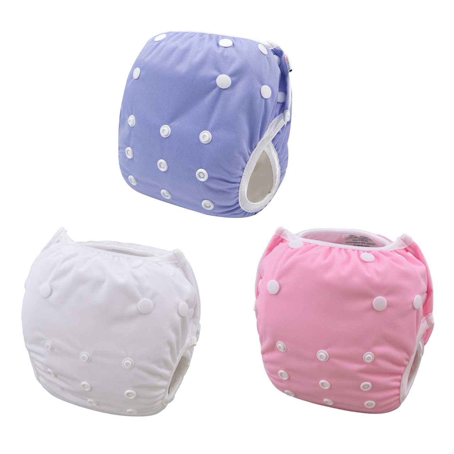 ALVABABY Swim Diapers 2pcs Baby & Toddler Snap One Size Reusable Adjustable Swim Diapers for Swim Classes SW09-10