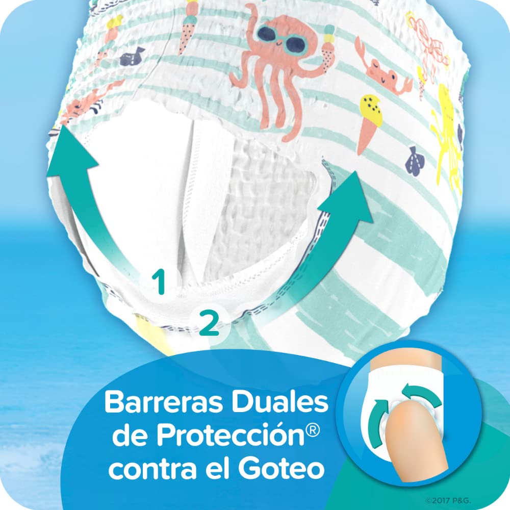 Pampers Splashers Swim Diapers - Size S, 20 Count, Gap-Free Disposable Baby Swim Pants