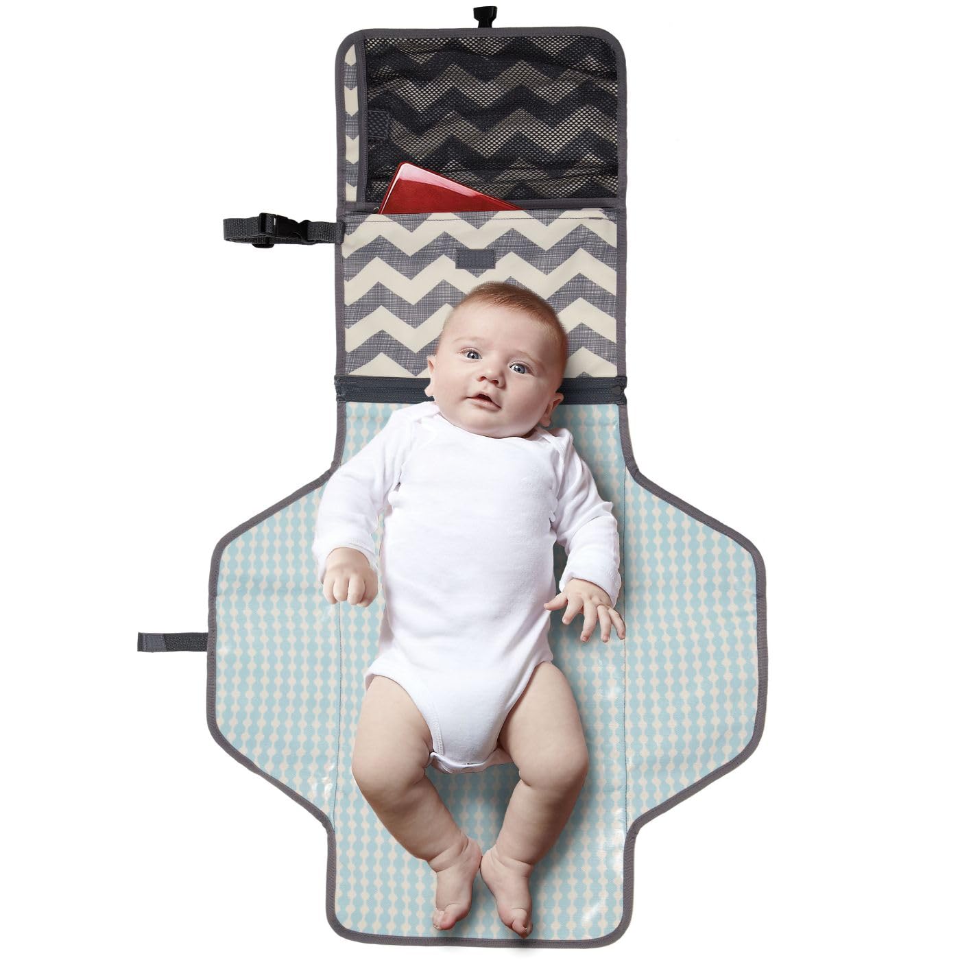 Skip Hop Portable Baby Changing Pad, Pronto, Black & White Stripe