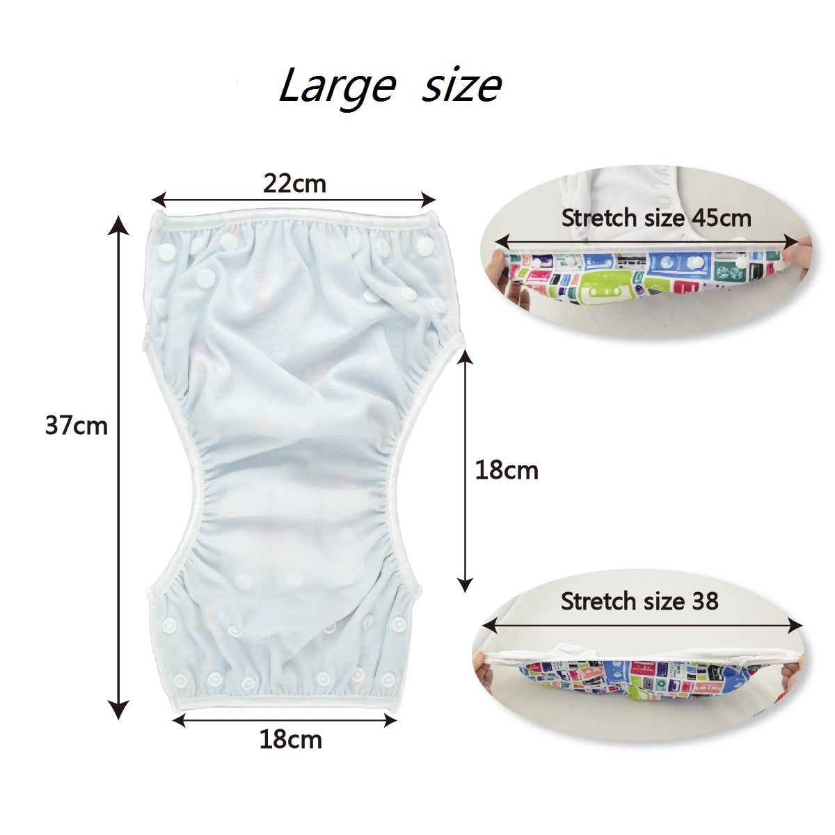 ALVABABY Swim Diapers 2pcs Baby & Toddler Snap One Size Reusable Adjustable Swim Diapers for Swim Classes SW09-10