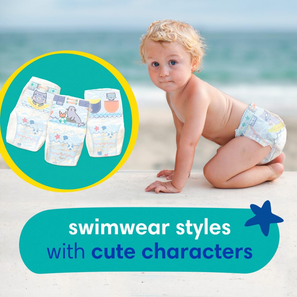 Pampers Splashers Swim Diapers - Size S, 20 Count, Gap-Free Disposable Baby Swim Pants