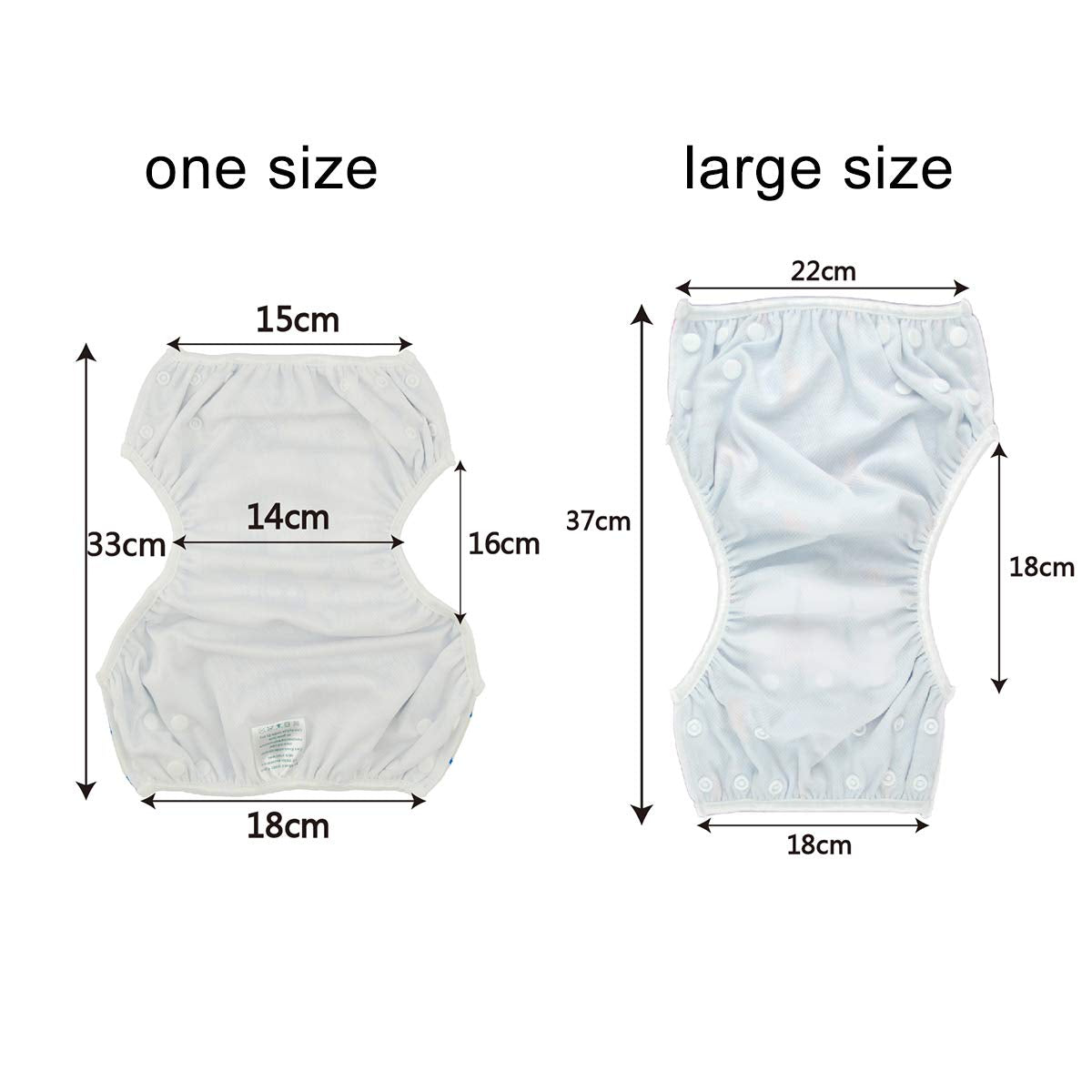 ALVABABY Swim Diapers 2pcs Baby & Toddler Snap One Size Reusable Adjustable Swim Diapers for Swim Classes SW09-10