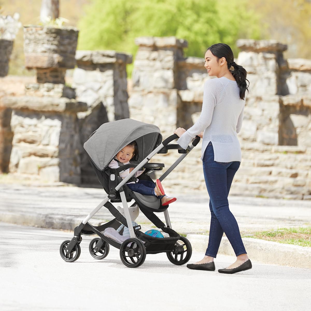 Graco Modes Pramette Travel System | Stroller & Car Seat Combo | 3-in-1 Stroller Modes | Includes Graco SnugRide 35 Infant Car Seat | Ellington