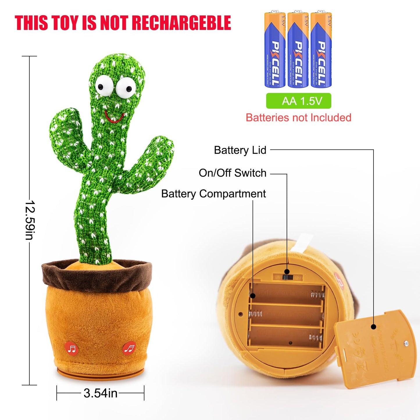 Ayeboovi Dancing Talking Cactus Baby Toy, Mimicking Recording Cactus Toy Repeats What You Say, Singing 120 Songs Toddler Toys Gifts for Birthday Pranks for Kids Autism Toys for 3 4 5 6+ Year Olds