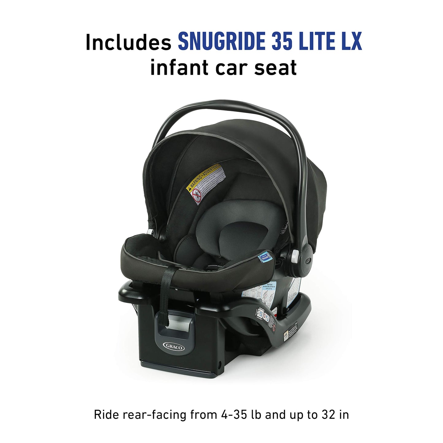 Graco Modes Pramette Travel System | Stroller & Car Seat Combo | 3-in-1 Stroller Modes | Includes Graco SnugRide 35 Infant Car Seat | Ellington