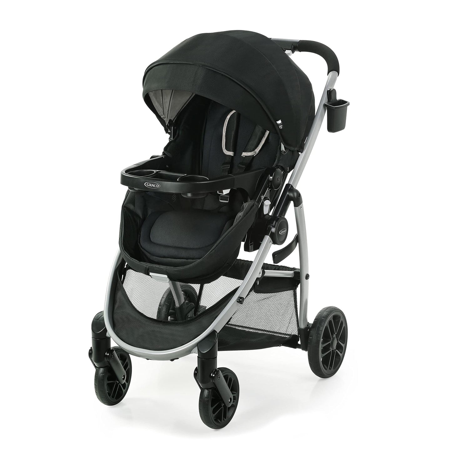 Graco Modes Pramette Travel System | Stroller & Car Seat Combo | 3-in-1 Stroller Modes | Includes Graco SnugRide 35 Infant Car Seat | Ellington