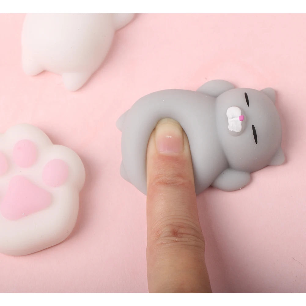 Cute Squishy Mochi Animal Stress Relief Toys Soft TPR Squeeze Pinch Funny Toys Kawaii Cat Paws Abreact Toys for Kids Adult