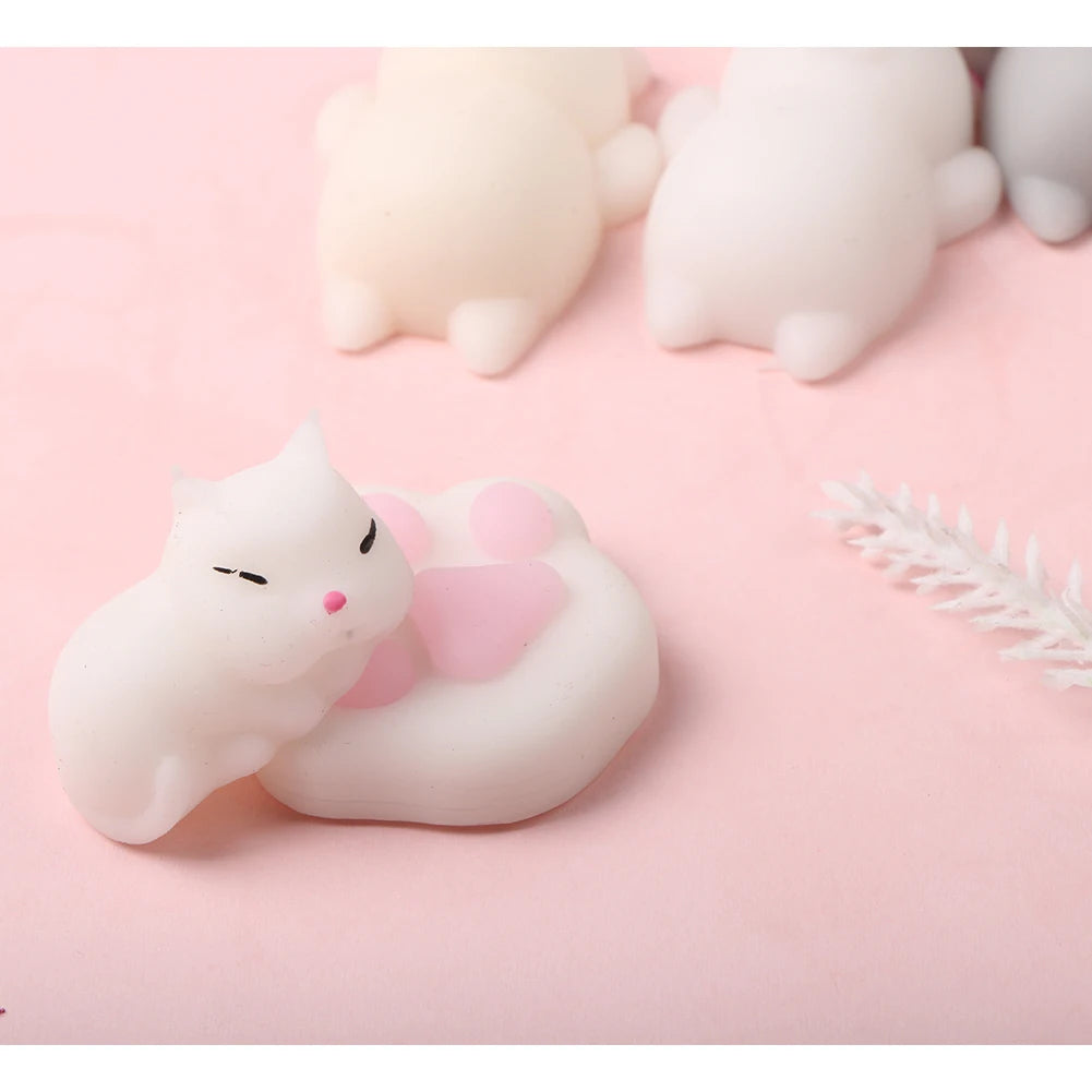 Cute Squishy Mochi Animal Stress Relief Toys Soft TPR Squeeze Pinch Funny Toys Kawaii Cat Paws Abreact Toys for Kids Adult