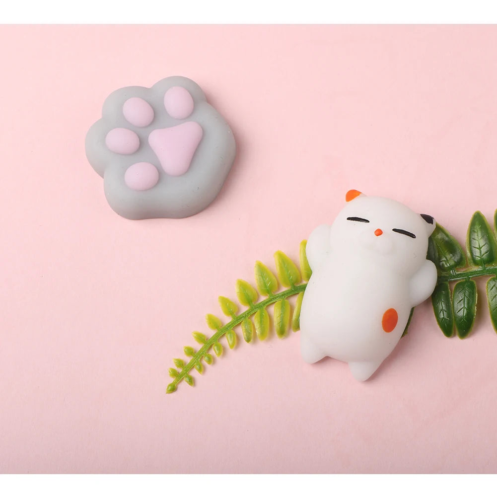 Cute Squishy Mochi Animal Stress Relief Toys Soft TPR Squeeze Pinch Funny Toys Kawaii Cat Paws Abreact Toys for Kids Adult