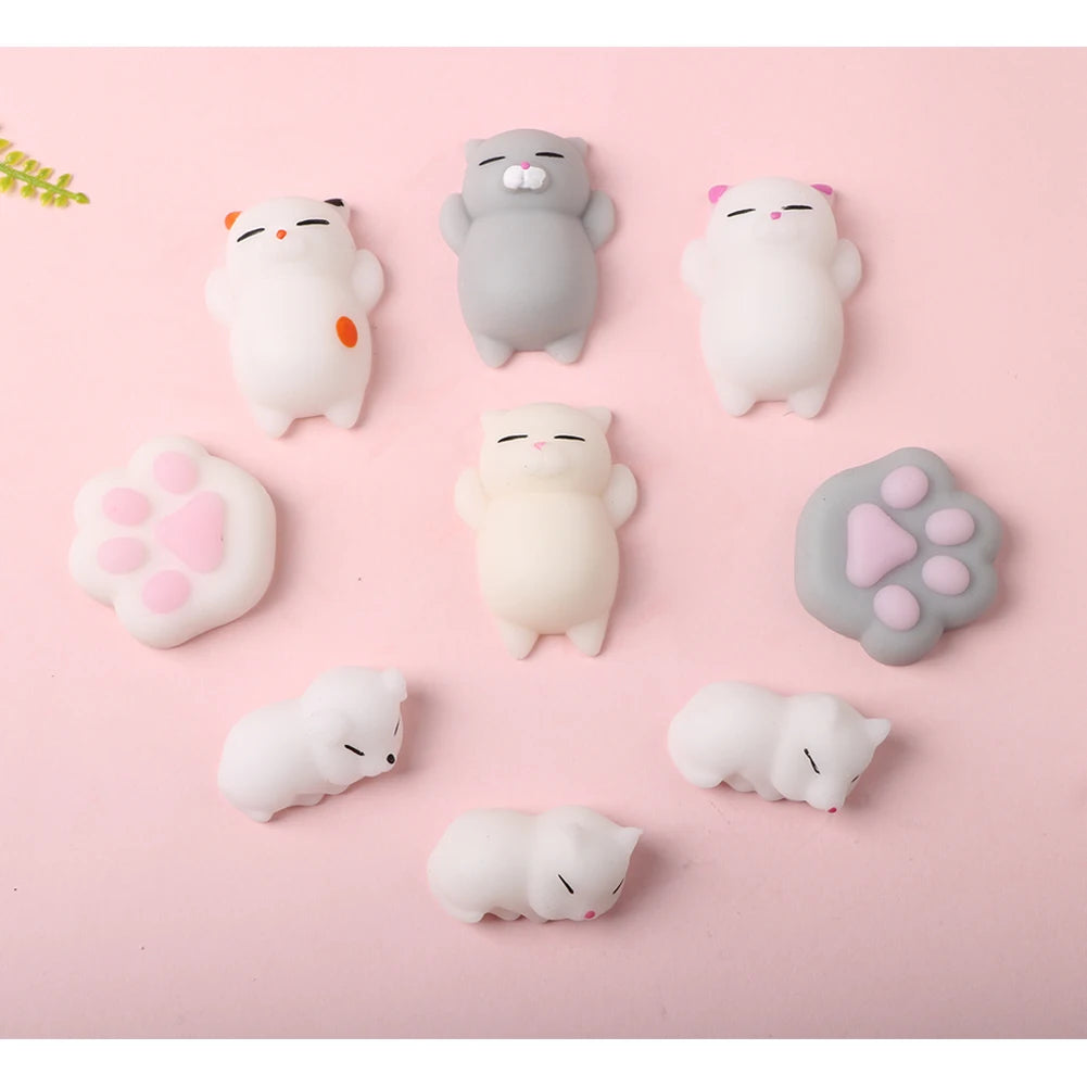 Cute Squishy Mochi Animal Stress Relief Toys Soft TPR Squeeze Pinch Funny Toys Kawaii Cat Paws Abreact Toys for Kids Adult