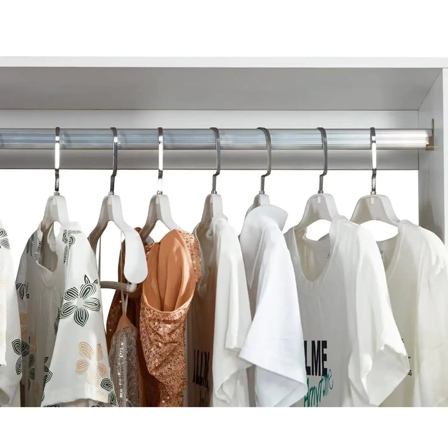 White Wood Closet System Storage Stand-Alone Wardrobe