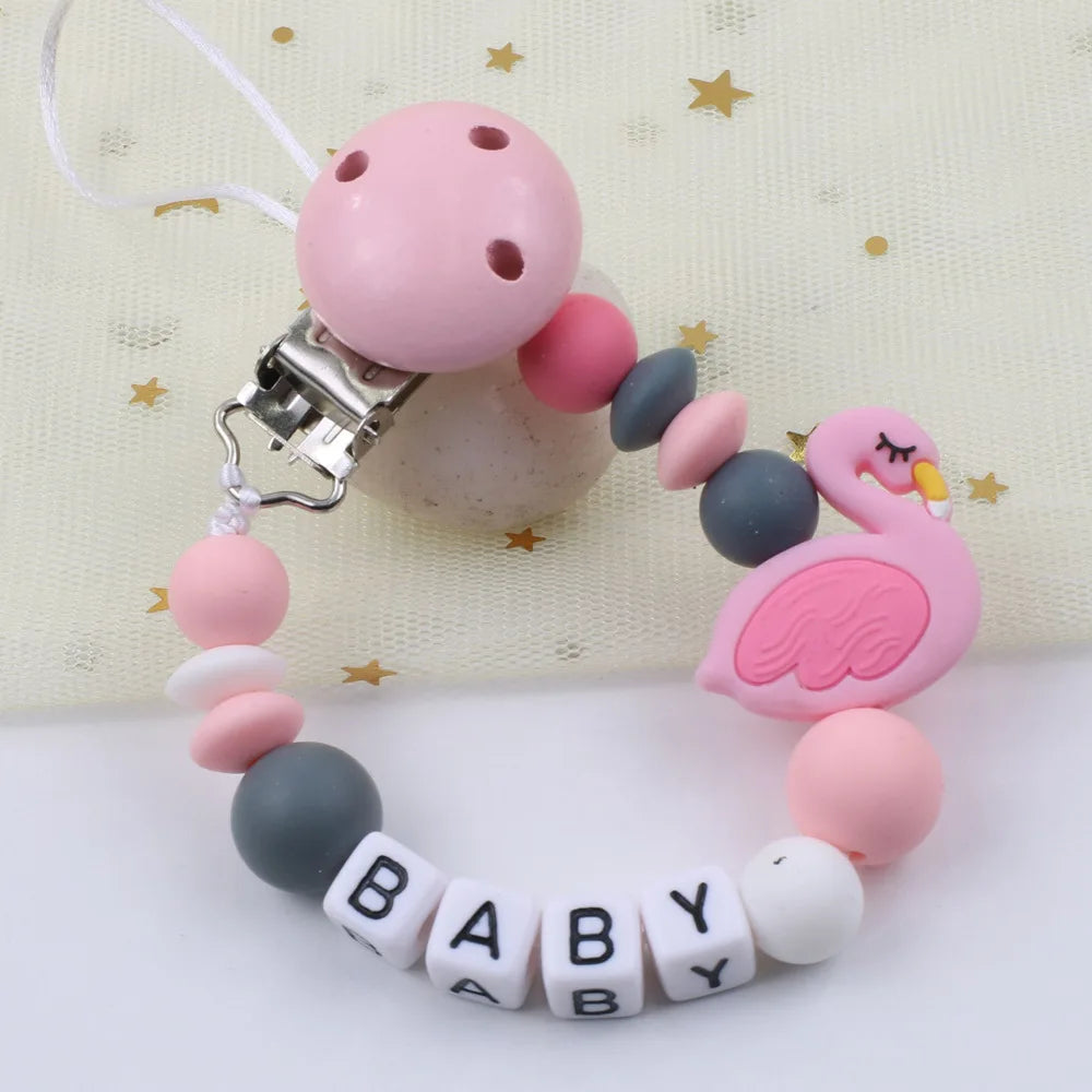 New Baby Teether Toys Baby Boy Girl Pacifier Holder Chain Safe Anti-dropping Chew Silicone Beads Infant Pacifier Clip