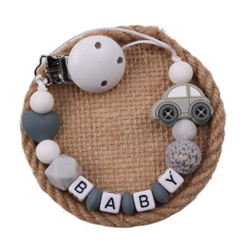 New Baby Teether Toys Baby Boy Girl Pacifier Holder Chain Safe Anti-dropping Chew Silicone Beads Infant Pacifier Clip