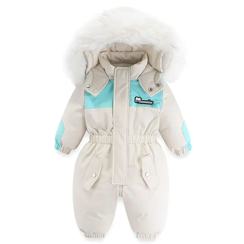 Winter Baby Clothes Kids Thick Warm Snowsuit Baby Girl Rompers Boys Fleece Jumpsuit Children Clothing Snow Wear Outerwear Coats