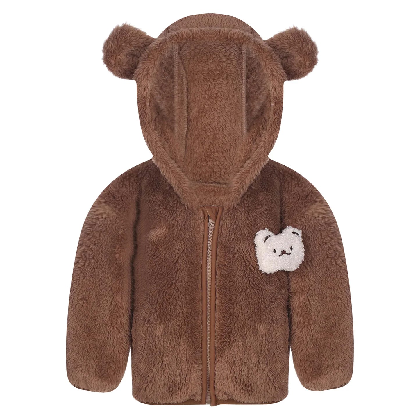 Toddler Girls Winter Cute Warm Hooded Jacket Coats Clothes Long Sleeve Faux Fur Thicken Furry Outwear Baby Kid Outfit Daily Wear