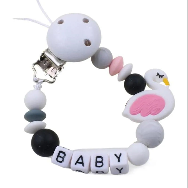 New Baby Teether Toys Baby Boy Girl Pacifier Holder Chain Safe Anti-dropping Chew Silicone Beads Infant Pacifier Clip