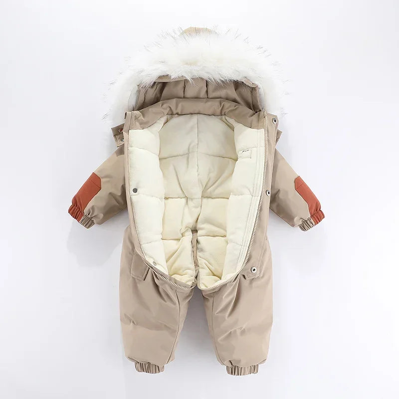 Winter Baby Clothes Kids Thick Warm Snowsuit Baby Girl Rompers Boys Fleece Jumpsuit Children Clothing Snow Wear Outerwear Coats