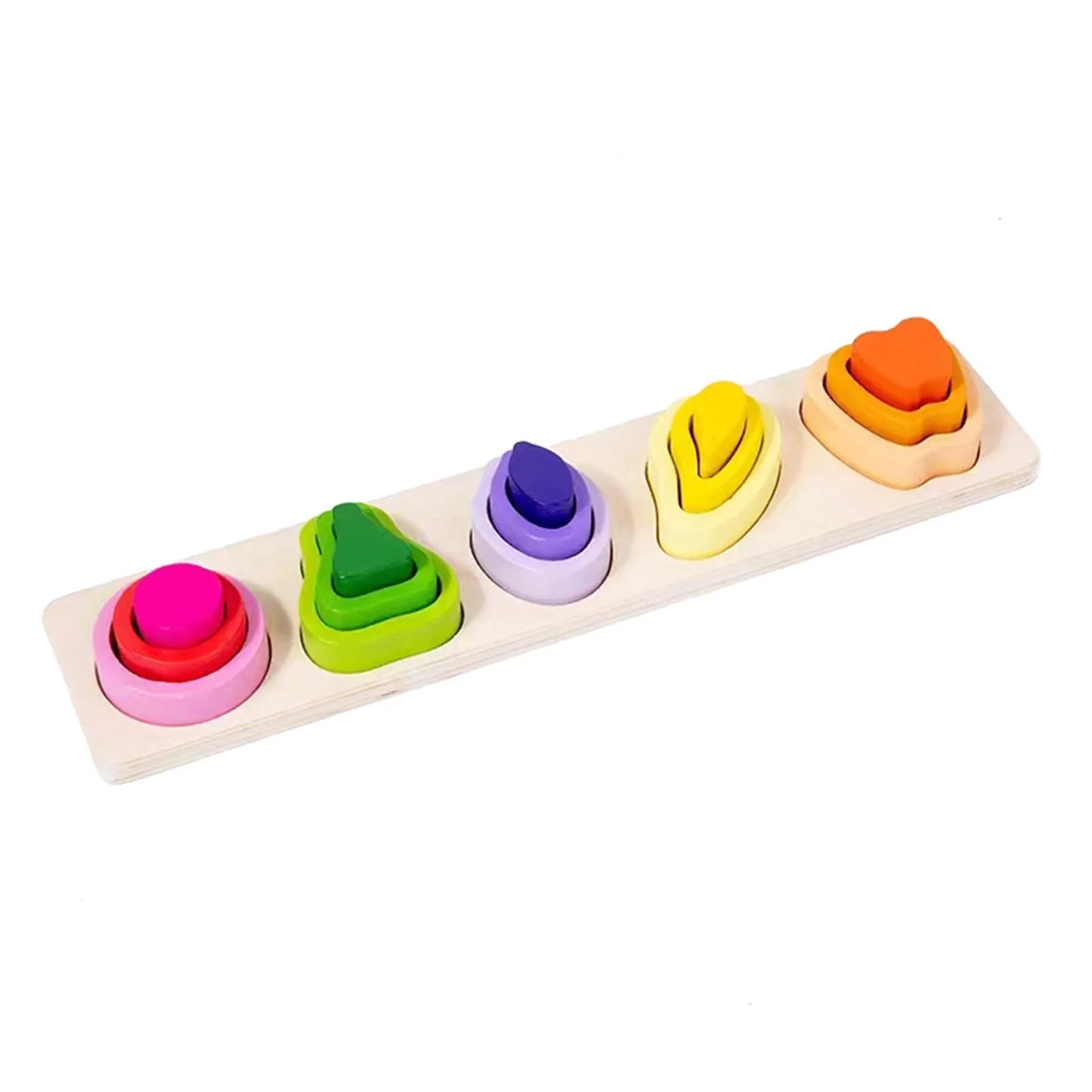 Montessori Wooden Shapes Matching Puzzles Toy Creative Intelligence Shape Sorter Stacker Toys for Kids Educational Gifts