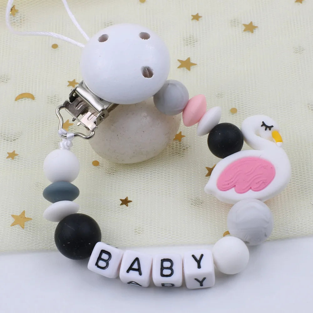 New Baby Teether Toys Baby Boy Girl Pacifier Holder Chain Safe Anti-dropping Chew Silicone Beads Infant Pacifier Clip