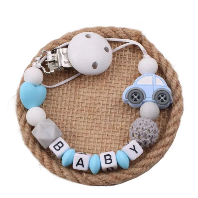 New Baby Teether Toys Baby Boy Girl Pacifier Holder Chain Safe Anti-dropping Chew Silicone Beads Infant Pacifier Clip