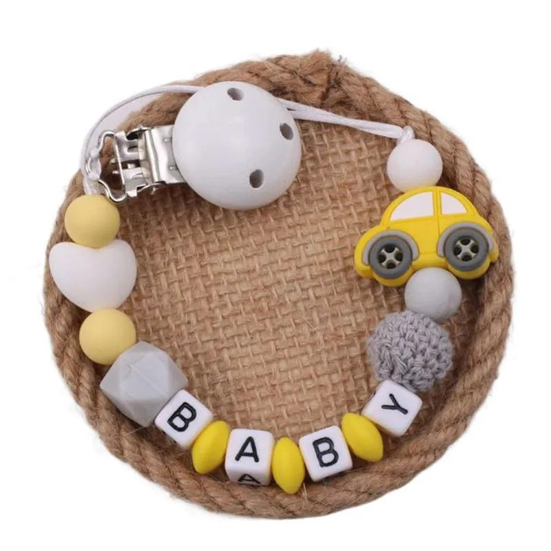 New Baby Teether Toys Baby Boy Girl Pacifier Holder Chain Safe Anti-dropping Chew Silicone Beads Infant Pacifier Clip