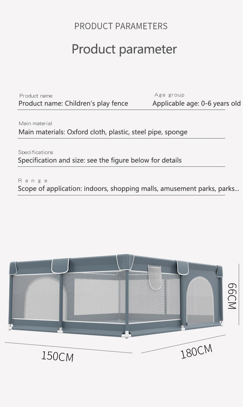 IMBABY Baby Playpens 150*180cm Playpen for Children Baby Activity Gym Parks for Baby Ball Box Balls Pool Children's Balls Fence