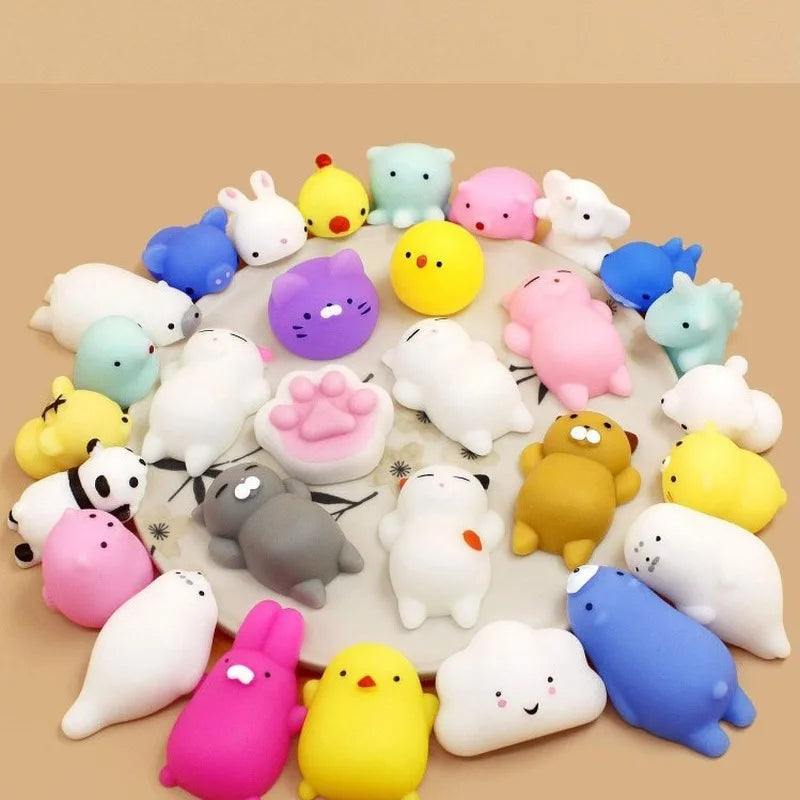 Mochi Squishies 50-5pcs Kawaii Anima Squishy Toys For Kids Antistress Ball Squeeze Party Favors Stress Relief Toys For Birthday