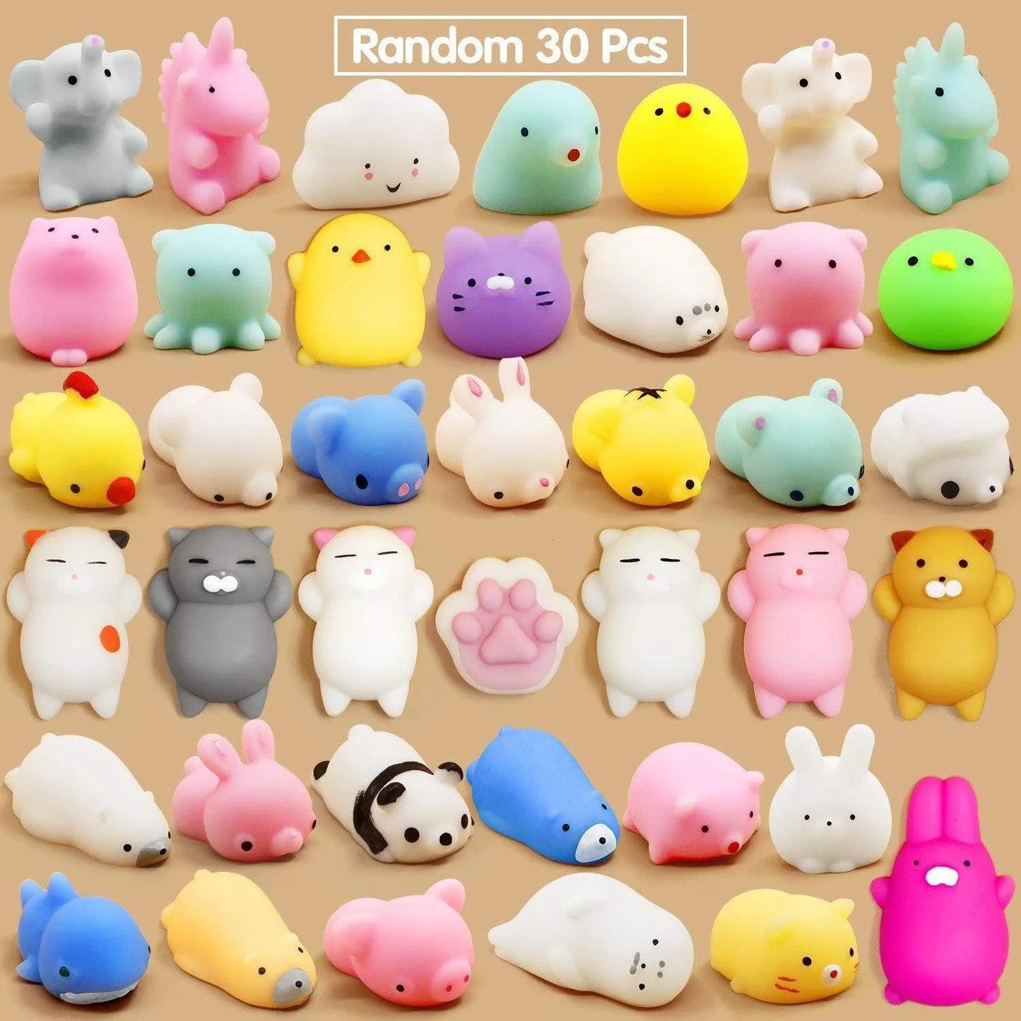 Mochi Squishies 50-5pcs Kawaii Anima Squishy Toys For Kids Antistress Ball Squeeze Party Favors Stress Relief Toys For Birthday