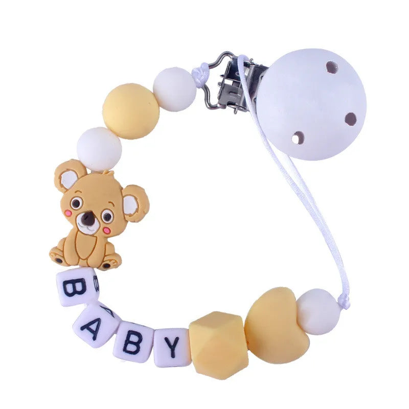 New Baby Teether Toys Baby Boy Girl Pacifier Holder Chain Safe Anti-dropping Chew Silicone Beads Infant Pacifier Clip