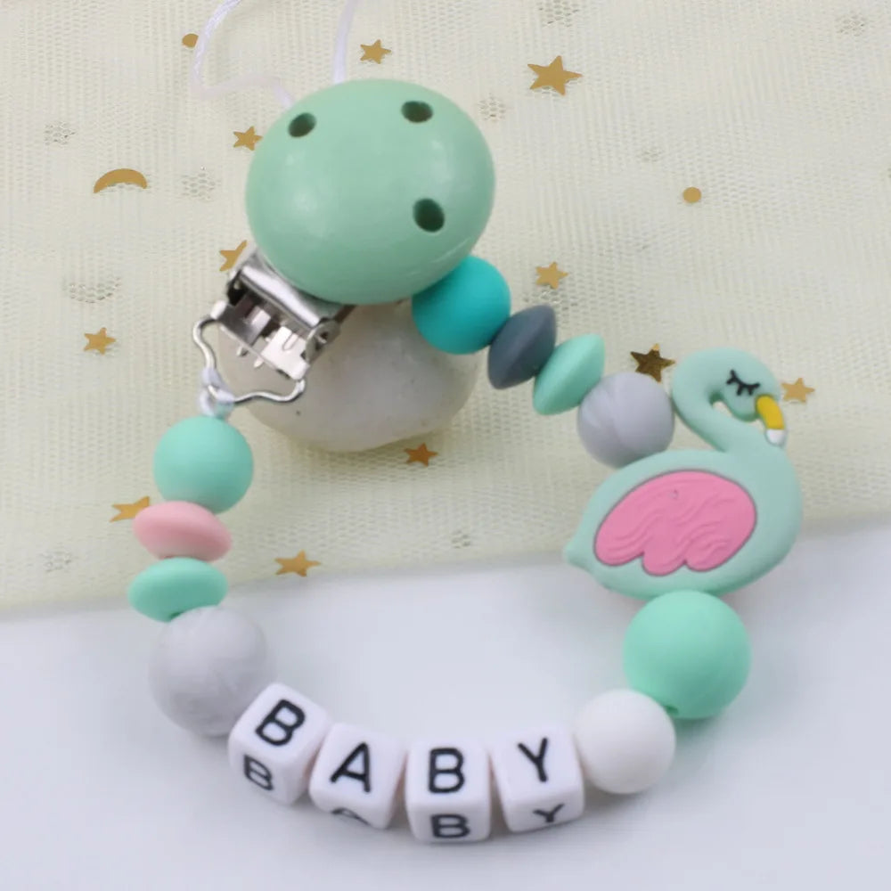 New Baby Teether Toys Baby Boy Girl Pacifier Holder Chain Safe Anti-dropping Chew Silicone Beads Infant Pacifier Clip