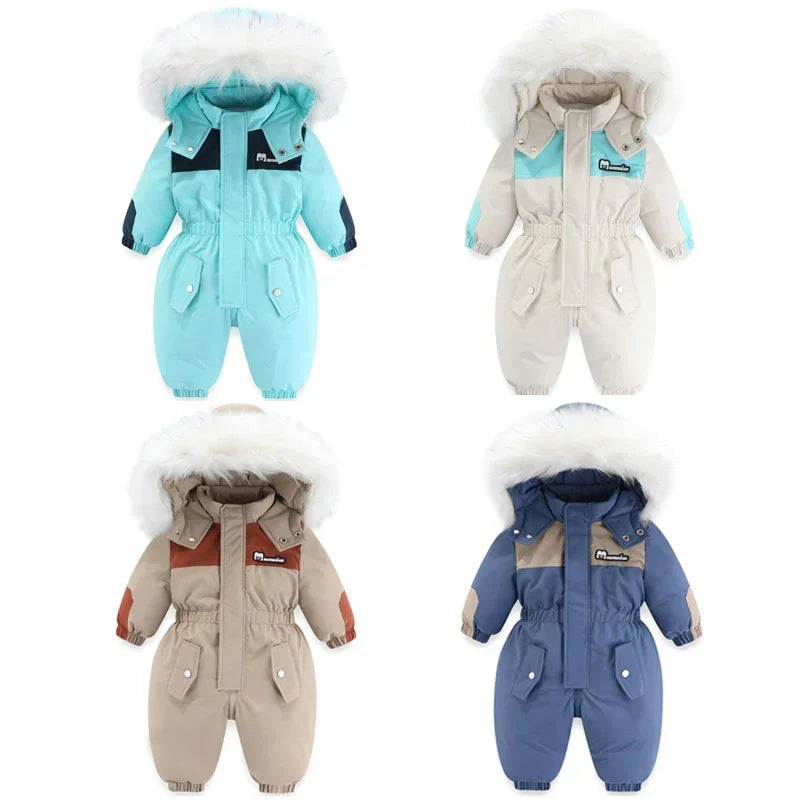 Winter Baby Clothes Kids Thick Warm Snowsuit Baby Girl Rompers Boys Fleece Jumpsuit Children Clothing Snow Wear Outerwear Coats