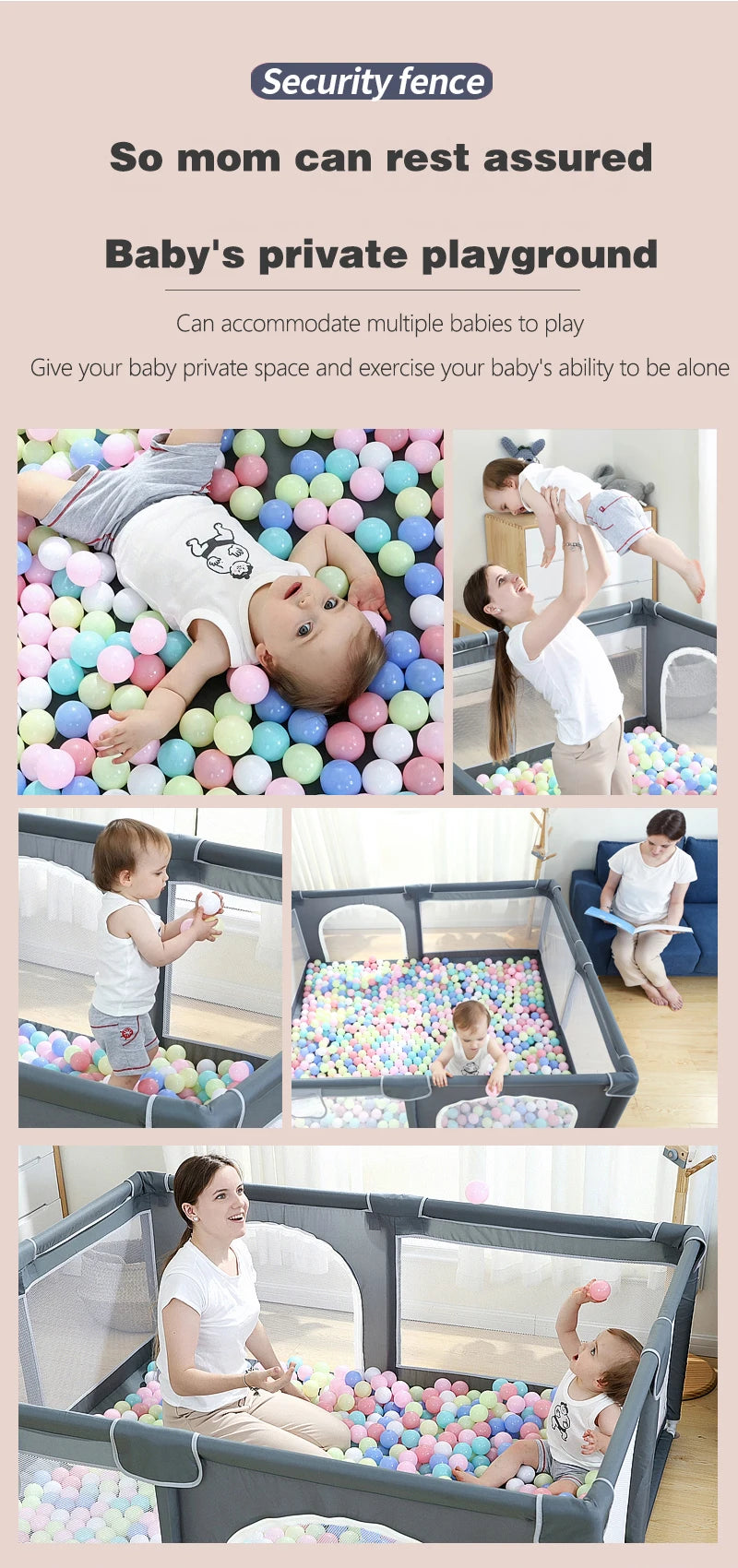 IMBABY Baby Playpens 150*180cm Playpen for Children Baby Activity Gym Parks for Baby Ball Box Balls Pool Children's Balls Fence