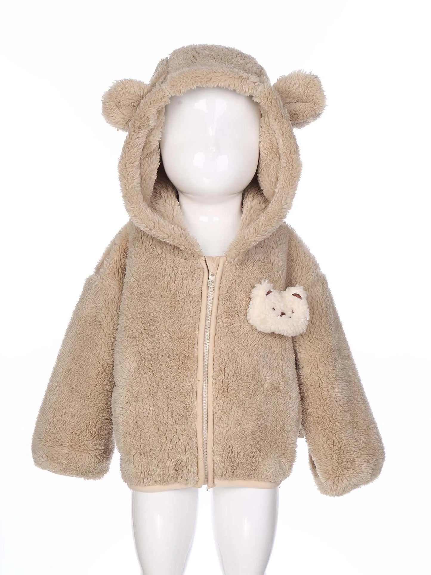 Toddler Girls Winter Cute Warm Hooded Jacket Coats Clothes Long Sleeve Faux Fur Thicken Furry Outwear Baby Kid Outfit Daily Wear