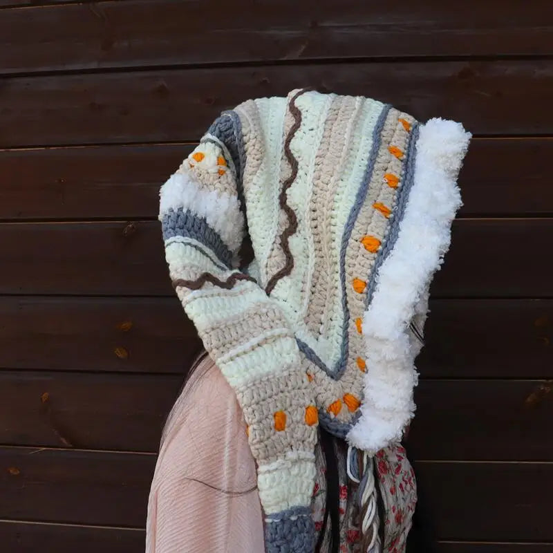 Children's Crochet Rainbow Long-tailed Hat