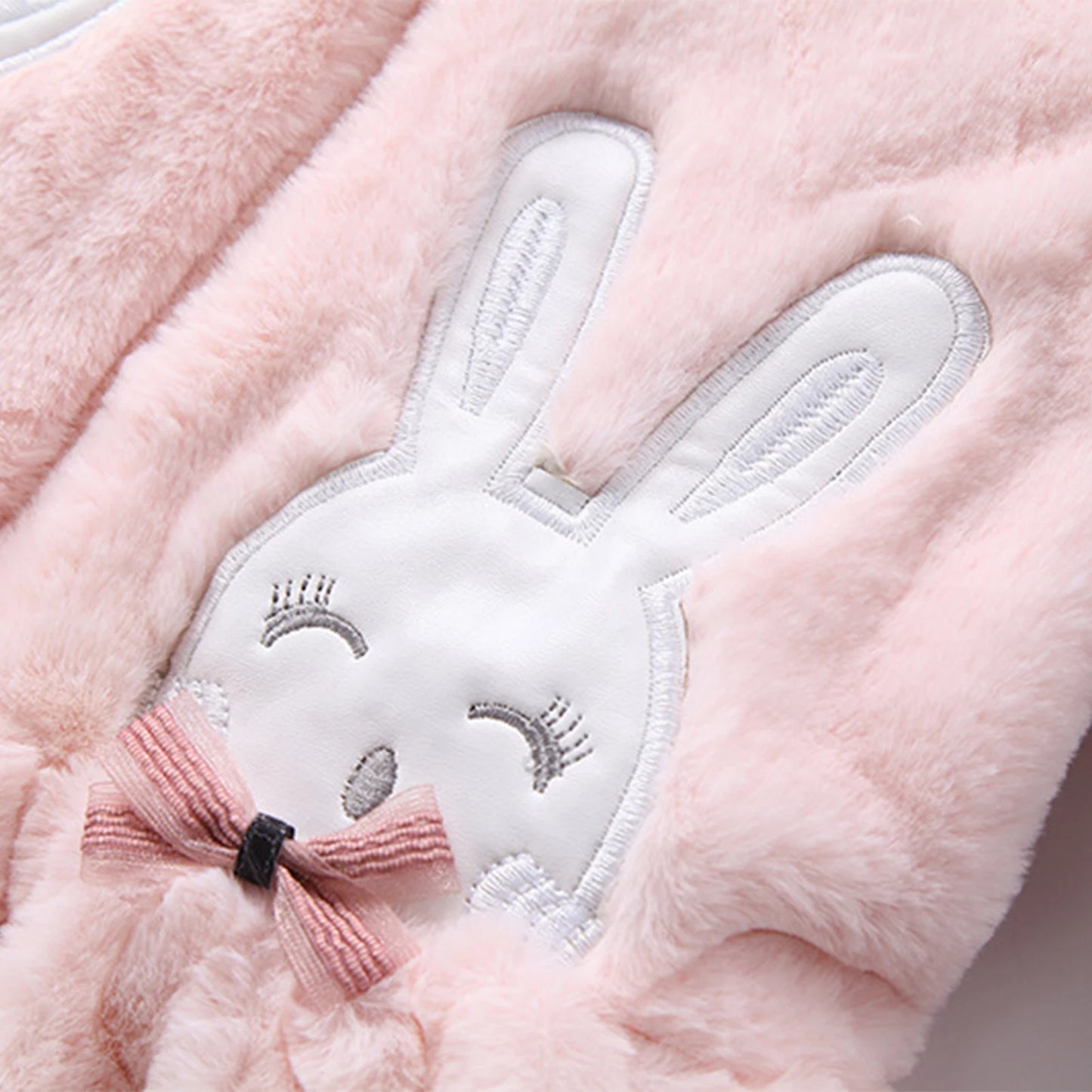 Infant Baby Girls Winter Warm Clothes Long Sleeve Hooded Fuzzy Cute Rabbit Jacket Coat Zipper Outerwear Schooling Daily Wear