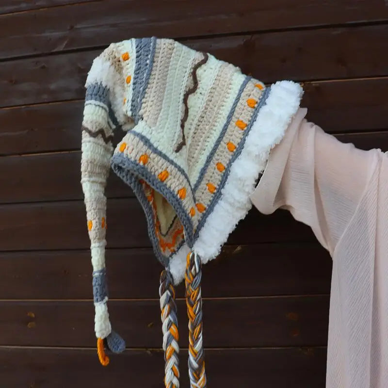 Children's Crochet Rainbow Long-tailed Hat