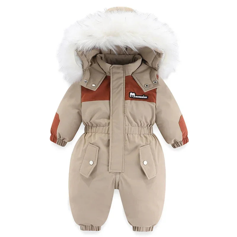 Winter Baby Clothes Kids Thick Warm Snowsuit Baby Girl Rompers Boys Fleece Jumpsuit Children Clothing Snow Wear Outerwear Coats