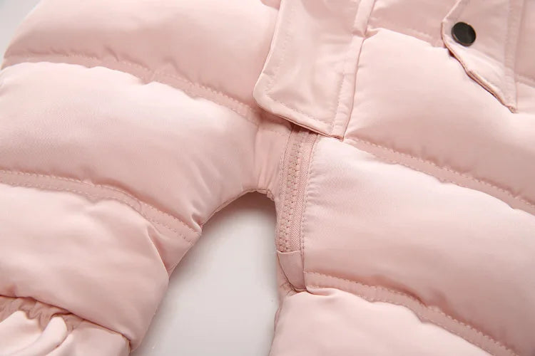 Winter Baby Clothes With Hooded Fur Newborn Warm Fleece Bunting Infant Snowsuit Toddler Girl Boy Snow Wear Outwear Coats