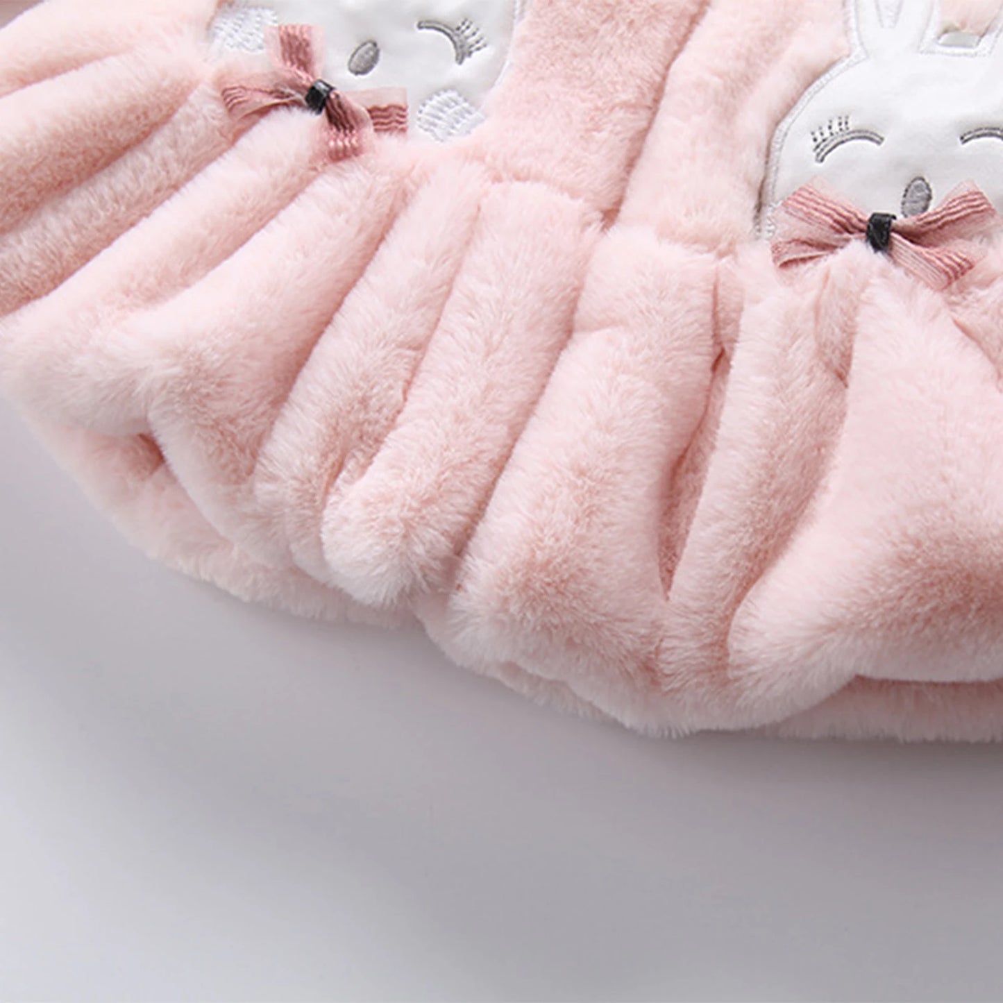 Infant Baby Girls Winter Warm Clothes Long Sleeve Hooded Fuzzy Cute Rabbit Jacket Coat Zipper Outerwear Schooling Daily Wear