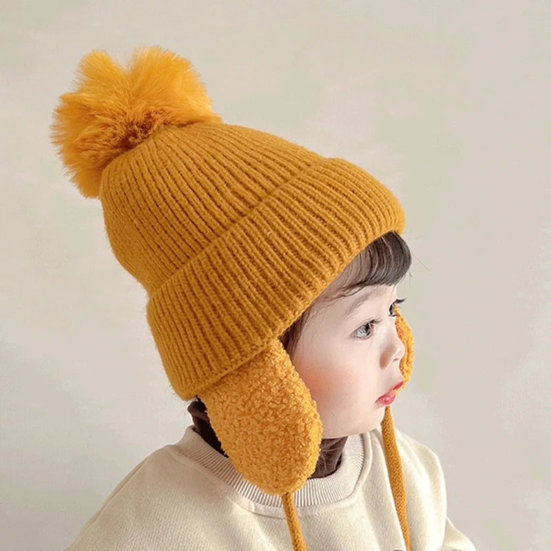 & Practical Kids Earflap Hat Winter Beanie Thick & Plush Ear Comfortable Wearing Hat for Boys & Girls Gift