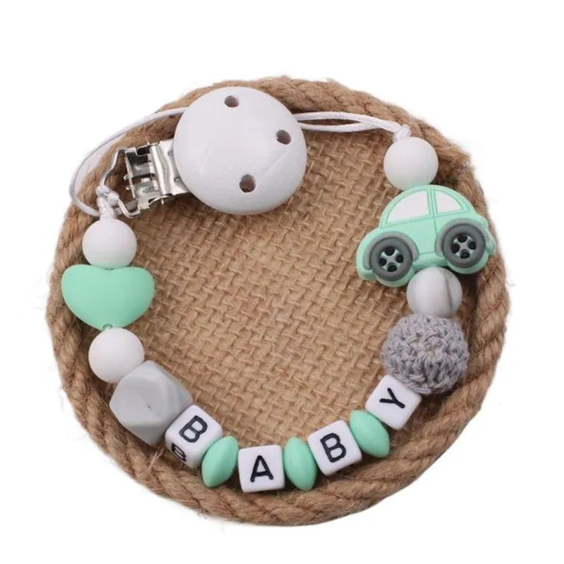 New Baby Teether Toys Baby Boy Girl Pacifier Holder Chain Safe Anti-dropping Chew Silicone Beads Infant Pacifier Clip