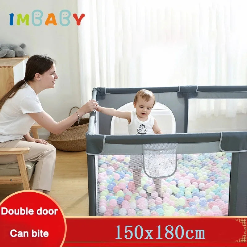 IMBABY Baby Playpens 150*180cm Playpen for Children Baby Activity Gym Parks for Baby Ball Box Balls Pool Children's Balls Fence