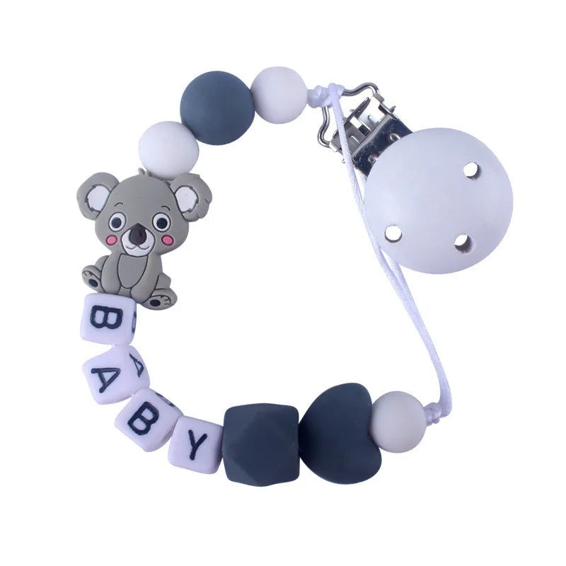 New Baby Teether Toys Baby Boy Girl Pacifier Holder Chain Safe Anti-dropping Chew Silicone Beads Infant Pacifier Clip