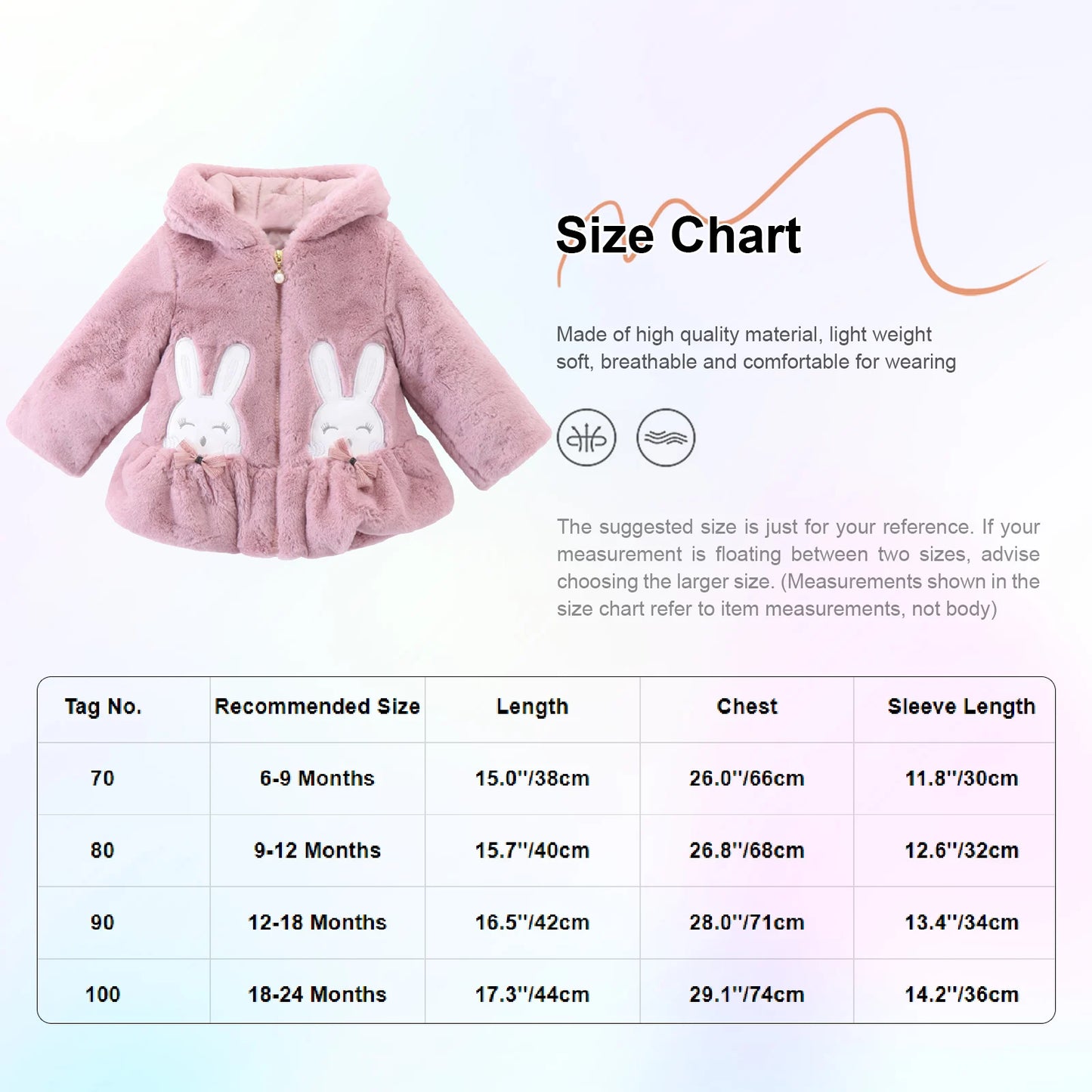 Infant Baby Girls Winter Warm Clothes Long Sleeve Hooded Fuzzy Cute Rabbit Jacket Coat Zipper Outerwear Schooling Daily Wear