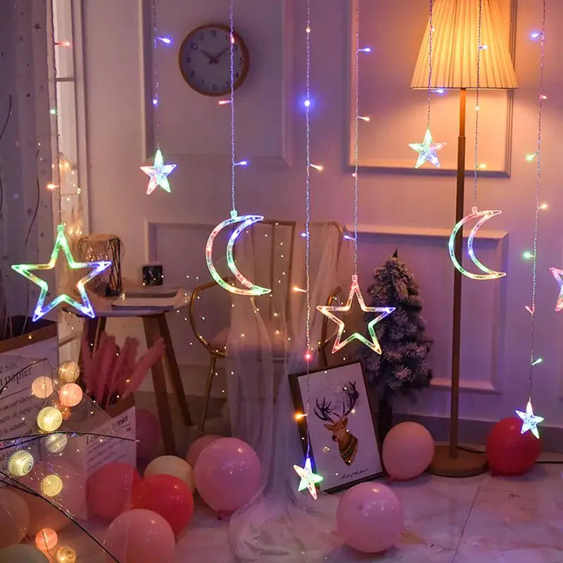 LED Star Curtain Fairy String Lights